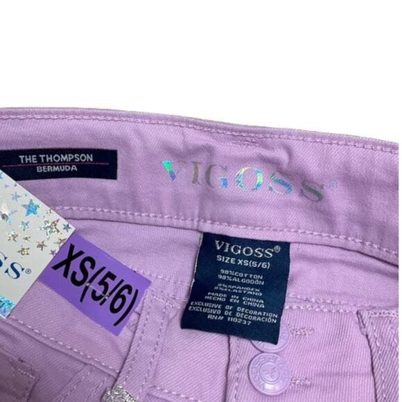 Vigoss Girls Jean Shorts Bermuda Purple Size XS NWT - Picture 3 of 5